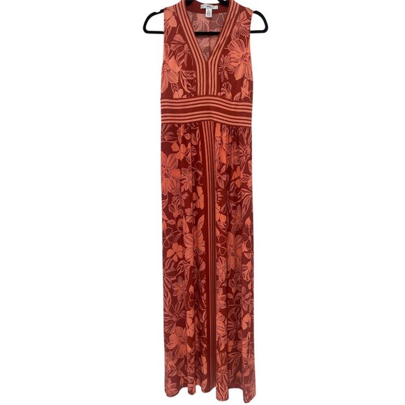 Wisp Maggy London Ella Maxi Jersey Dress Floral Beach Burnt Orange Red 4 S - Picture 2 of 7